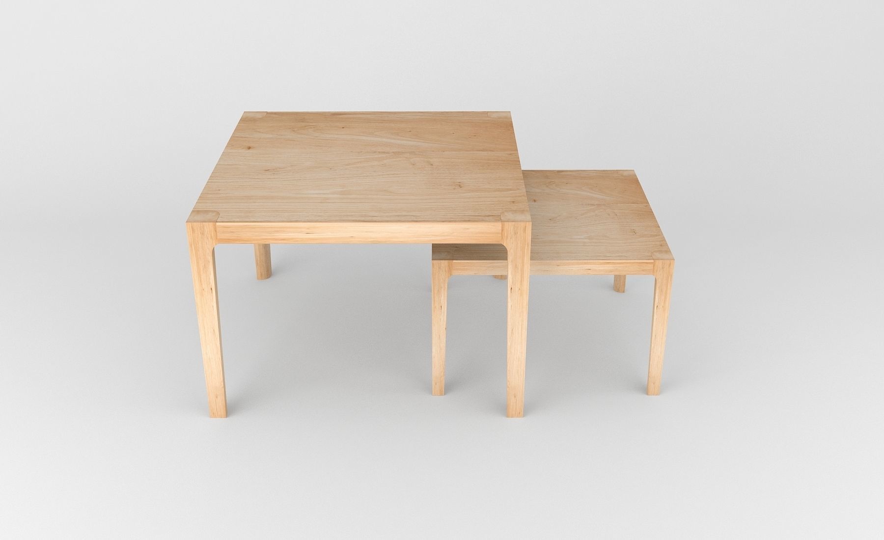 Sanos wooden table Low-poly 3D model_1