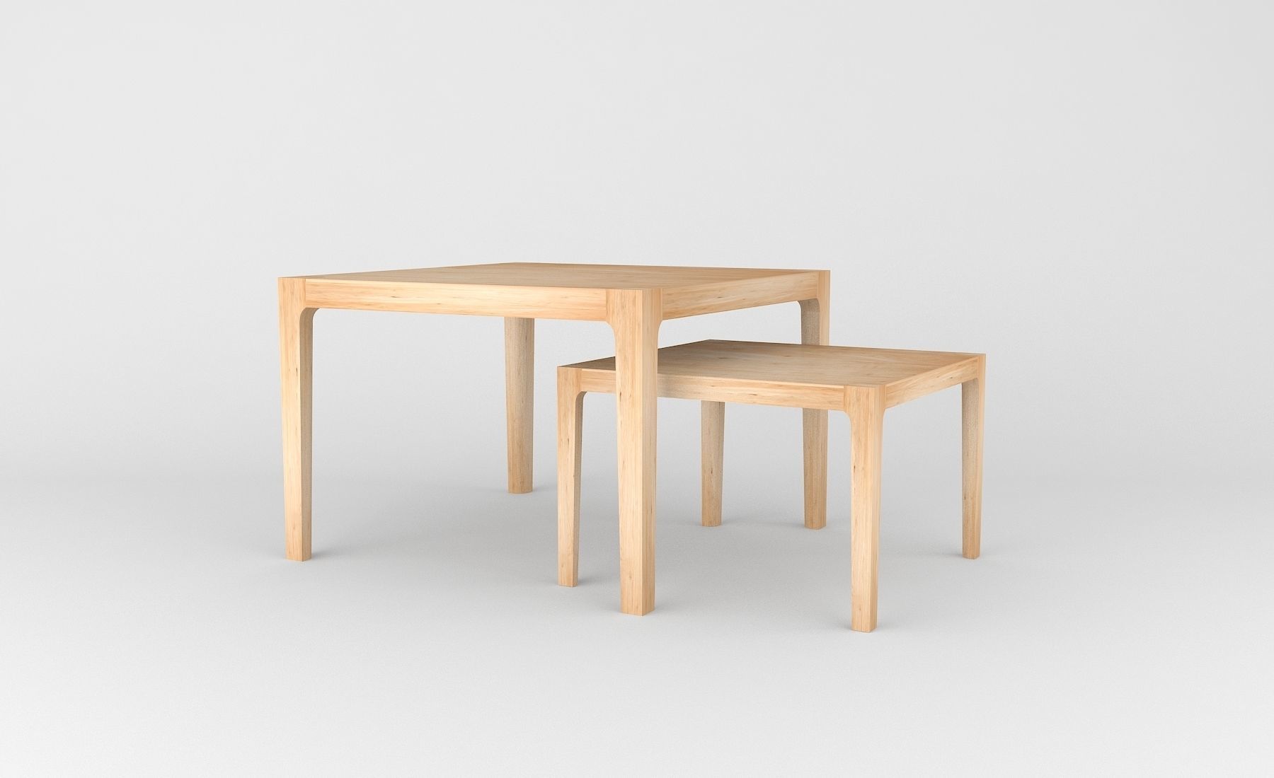 Sanos wooden table Low-poly 3D model_2