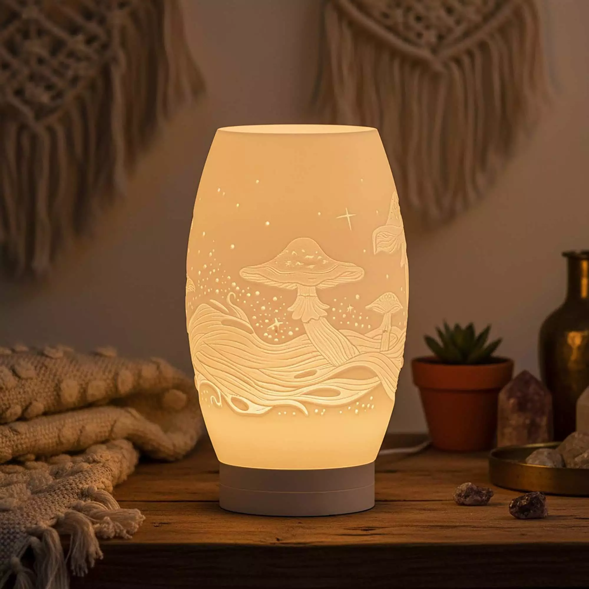 Mushroom Lamp Shade STL file no supports 3D print model