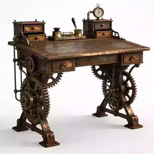 Steampunk Writing Desk 3D Model