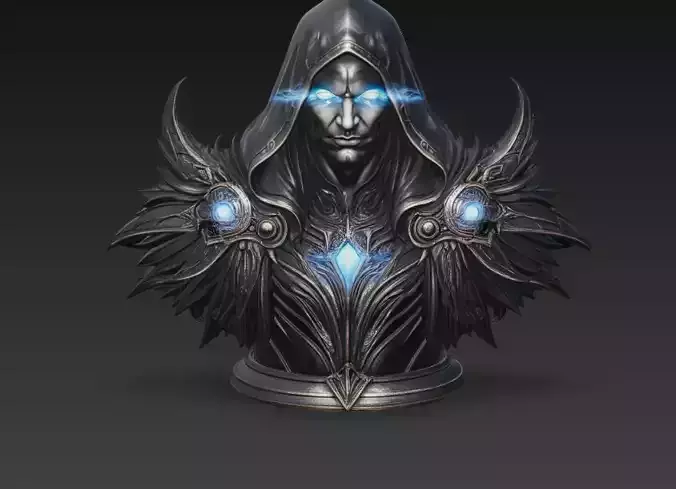 Frost Mage Bust Arcane Energy 3D Model STL