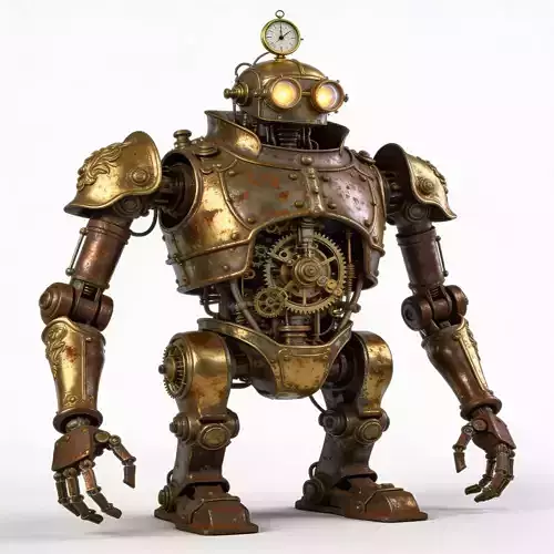 Gilded Mechanized Automaton 3D Model
