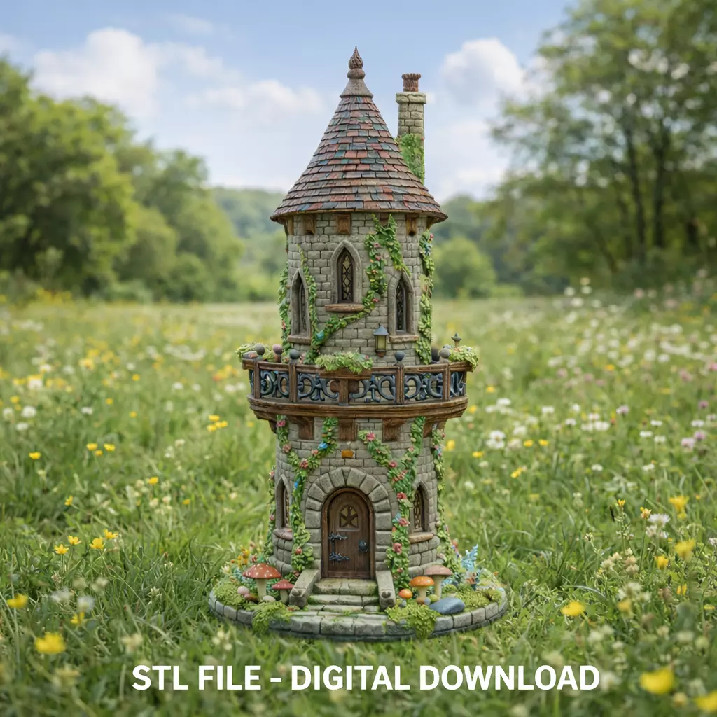 Enchanted Fantasy Tower STL File 3D Printable Fairy Tale Tower 3D print model