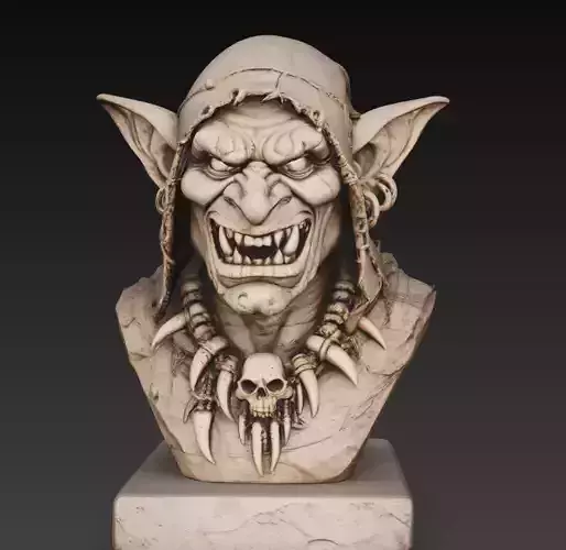 Goblin Rogue Bust Fantasy Thief 3D Model STL