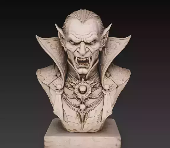 Vampire Lord Bust Gothic Noble 3D Model STL