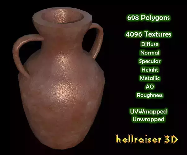 Pottery Vase - PBR - Textured