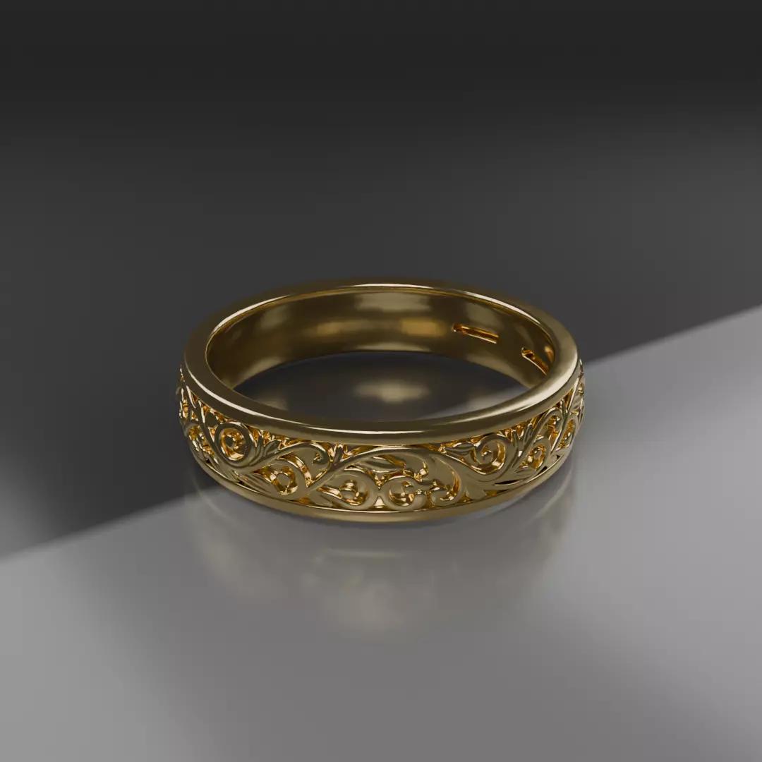 Floral Ornate Ring 3D Print Model 3D print model