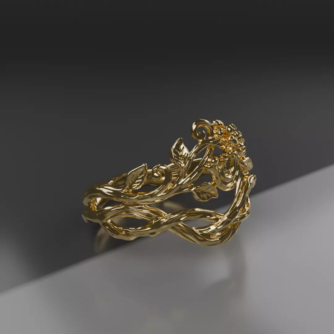 Ornate Vine Ring 3D Print Model 3D print model