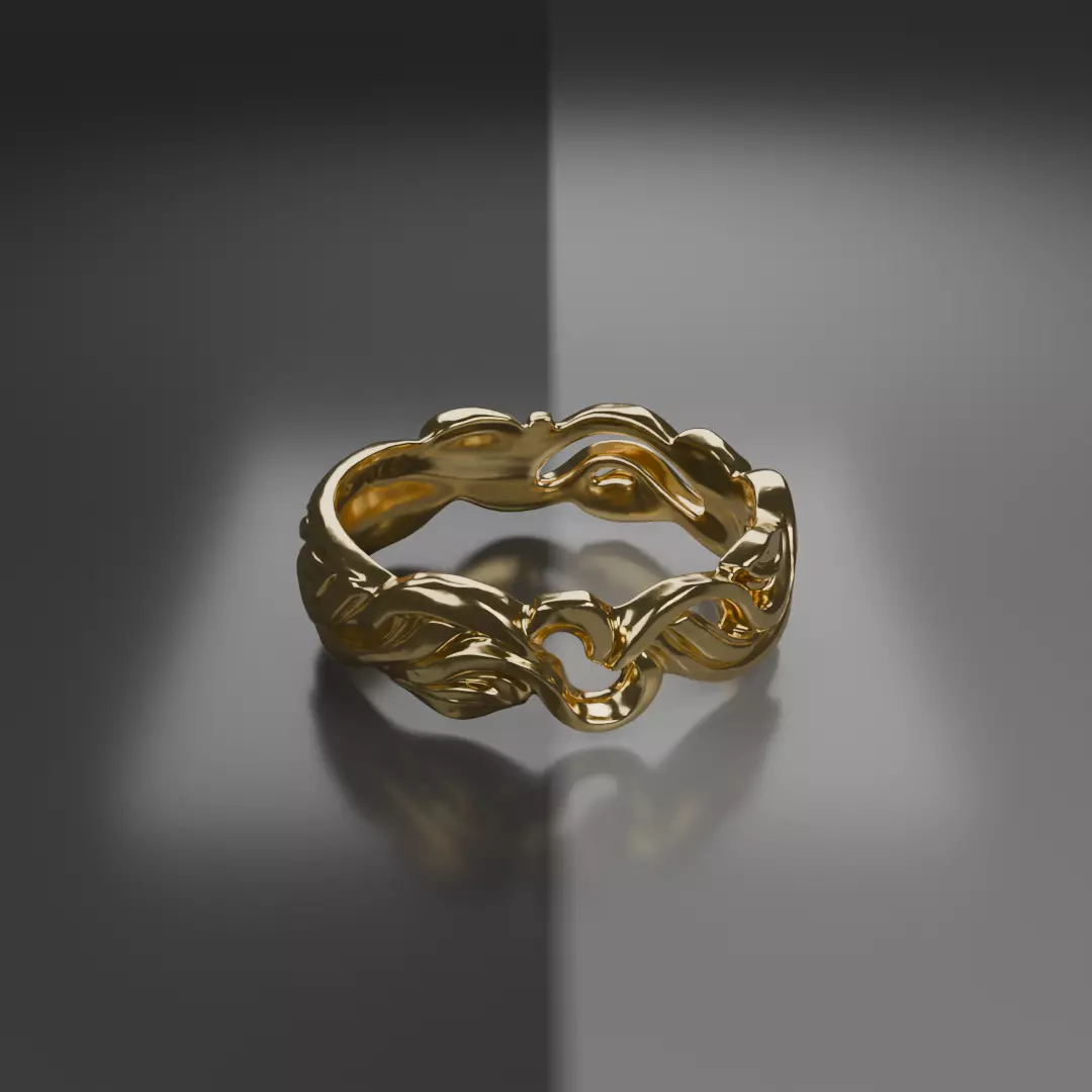 Beautiful Leafs Ring 3D Print Model 3D print model