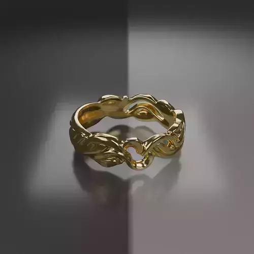 Beautiful Leafs Ring 3D Print Model