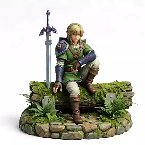 Forest Hero Guardian  Fantasy Warrior Diorama STL