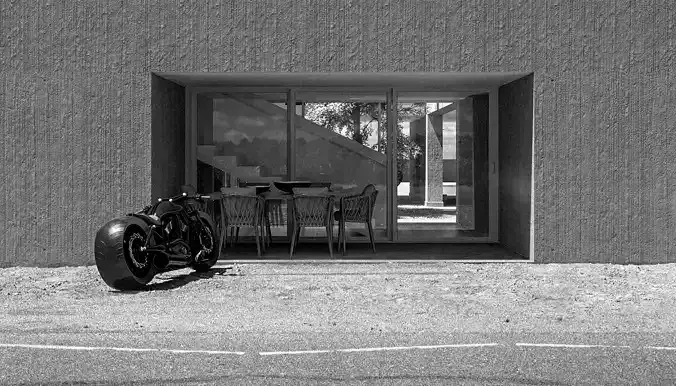 Villa 2- exterior scene 3D model 2