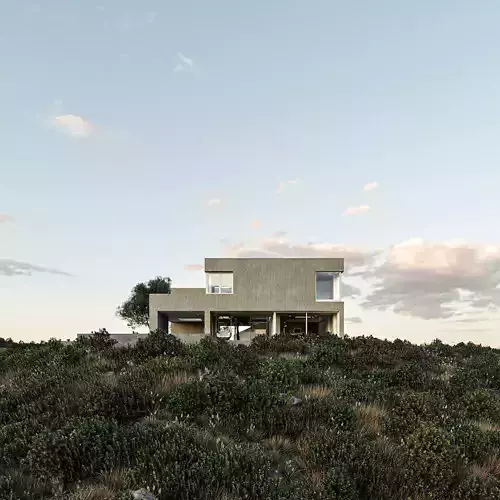 Villa 2- exterior scene 3D model 6