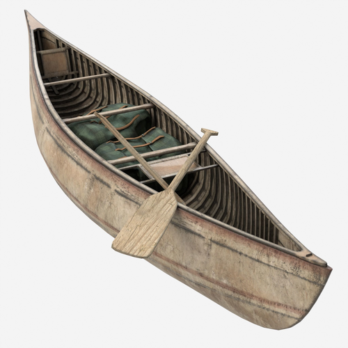 Canoe wooden 3D model