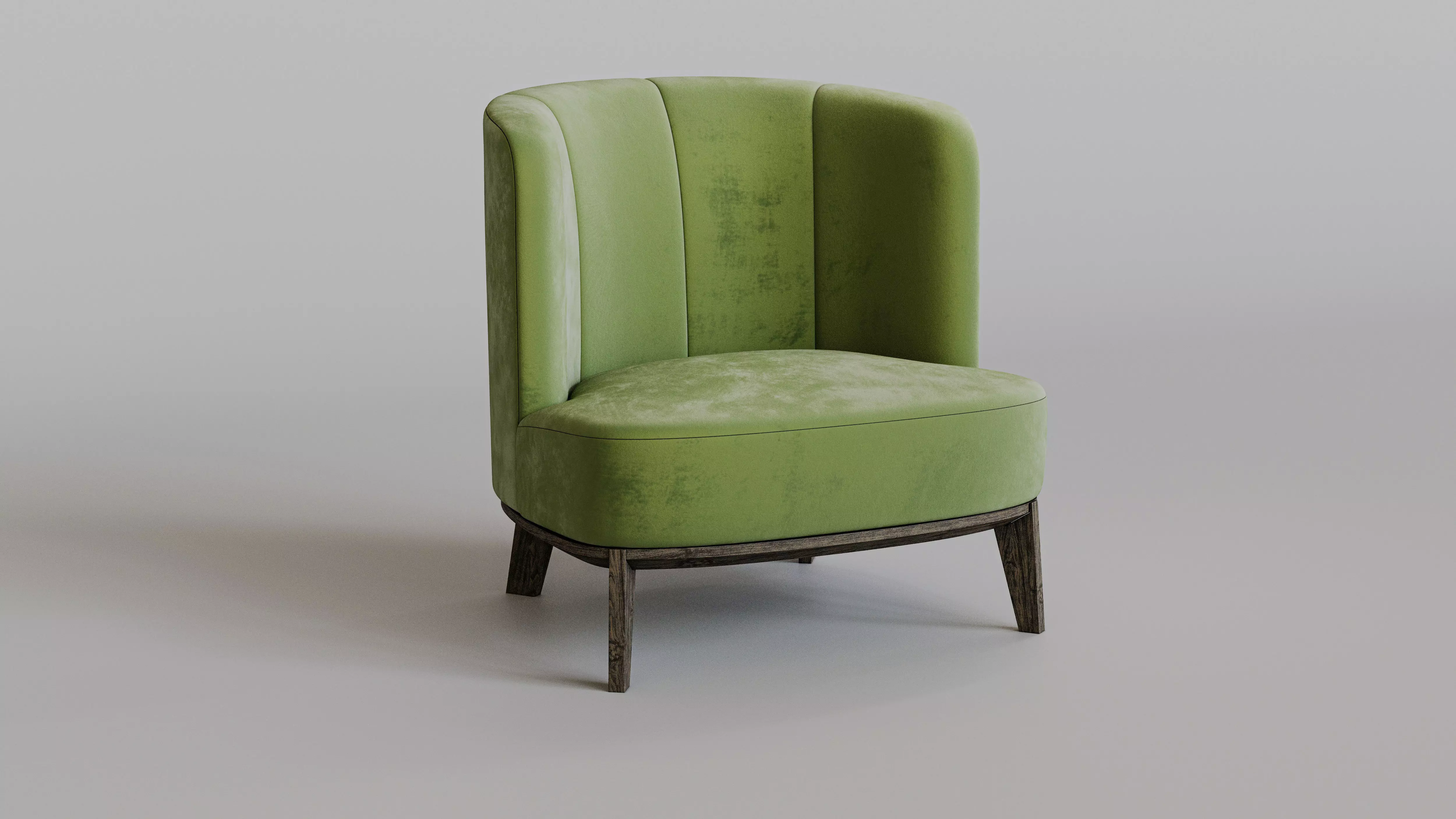 Modern Green Velvet Accent Chair Low-poly 3D model