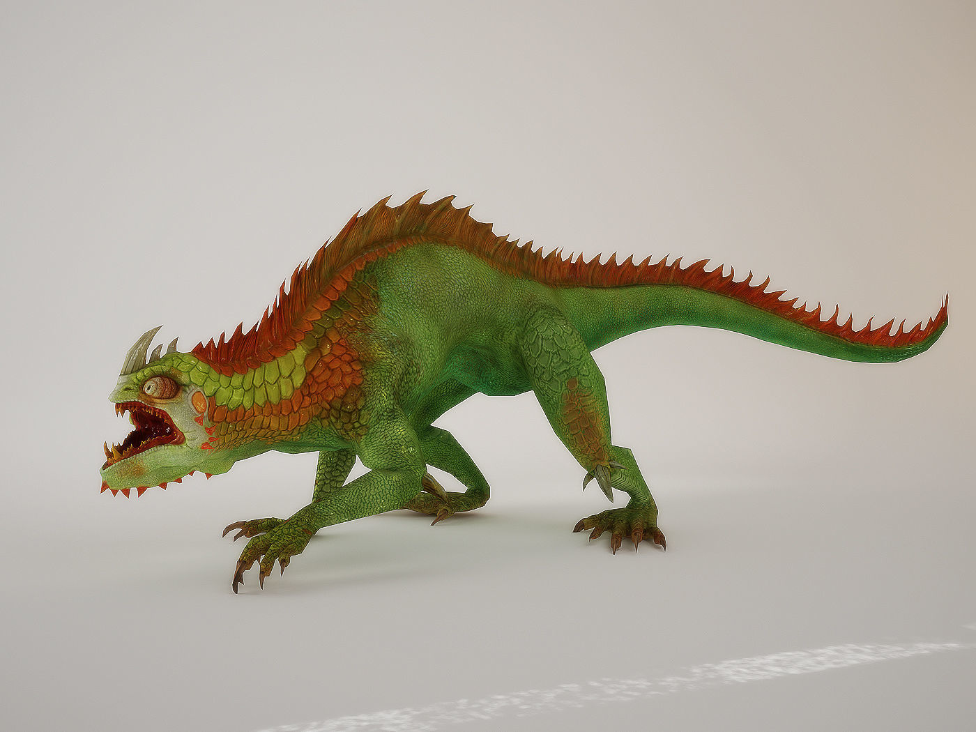 3Dfoin - Fantasy Lizard Low-poly 3D model_7