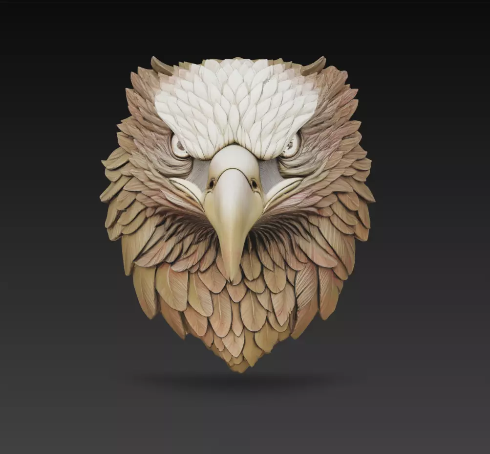 Eagle Head Wall Relief Decorative Bird Sculpture 3D Model STL 3D print model
