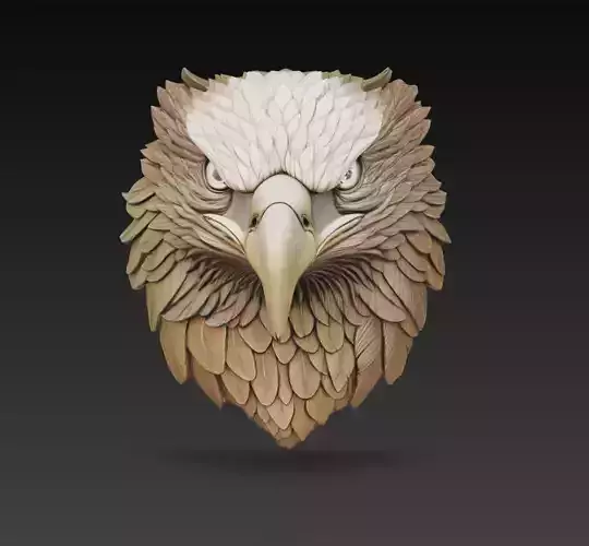Eagle Head Wall Relief Decorative Bird Sculpture 3D Model STL