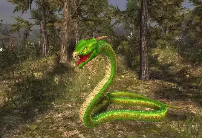 3Dfoin - Fantasy Snake Low-poly 3D model
