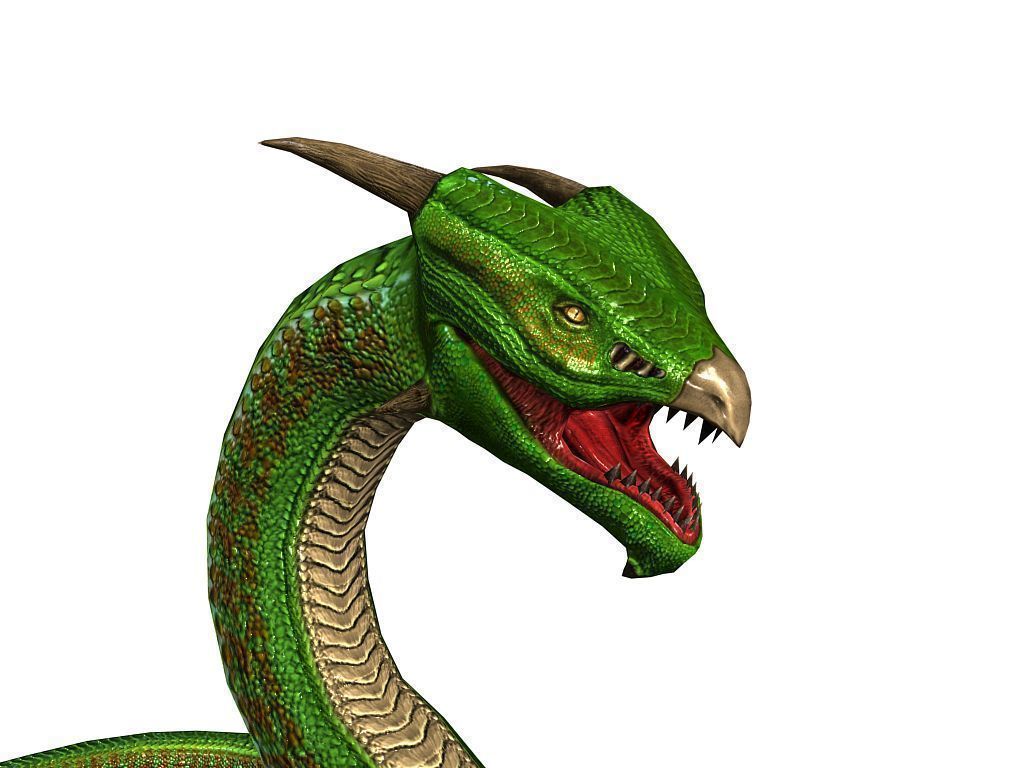 3Dfoin - Fantasy Snake Low-poly 3D model_3
