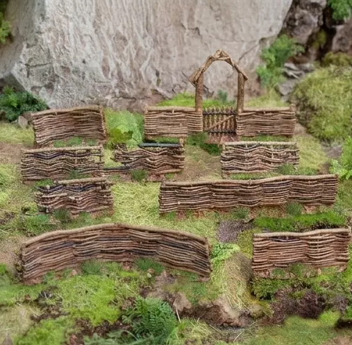 Modular Medieval Wattle Fence Collection - Game Ready 3D Low-poly 3D model
