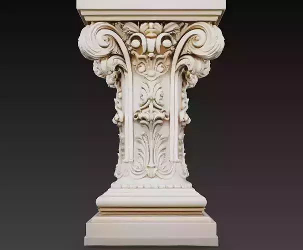 Ornate Corinthian Column Capital Decorative Architectural