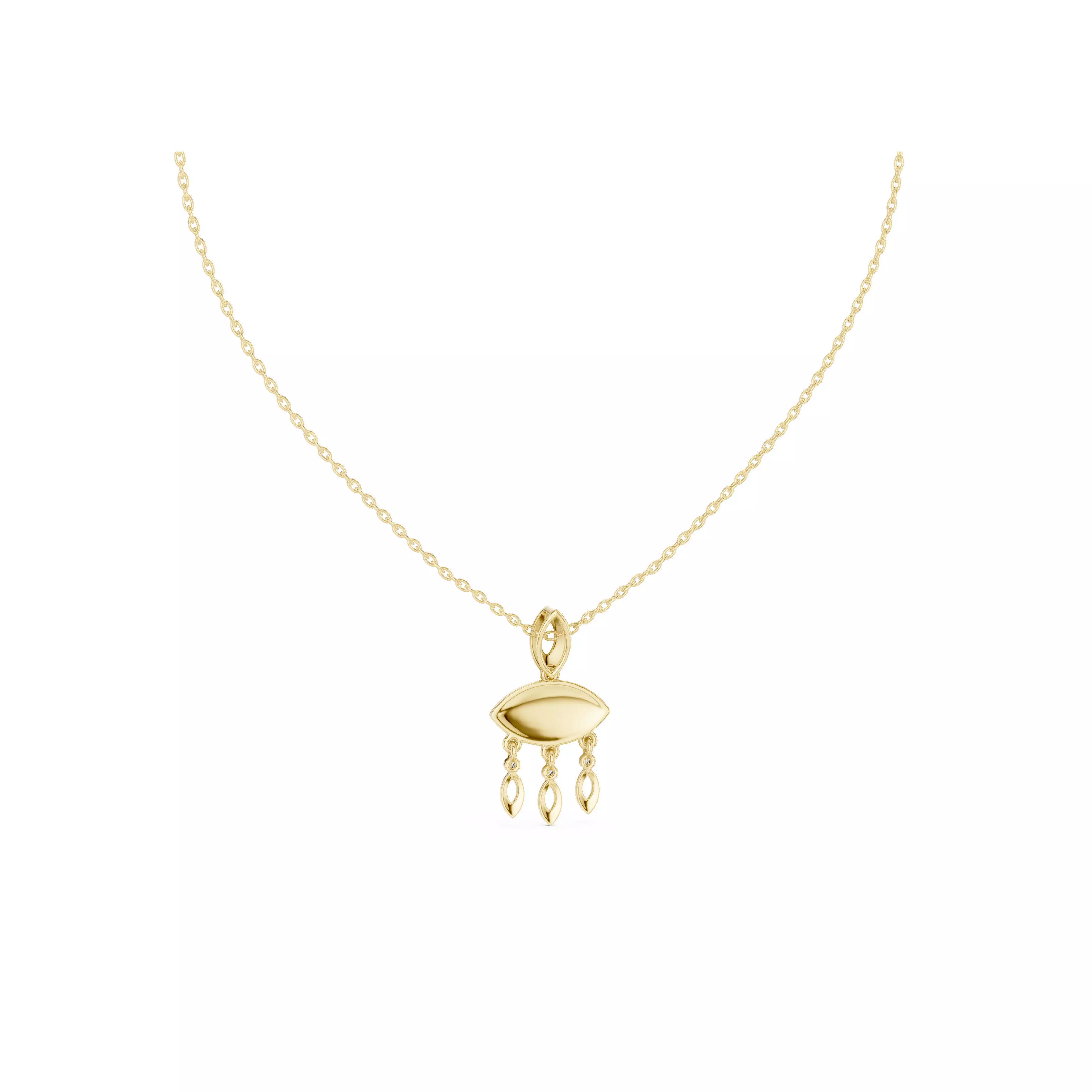 Minimal Evil Eye Dangle Charm Pendant Necklace CAD 3D print model