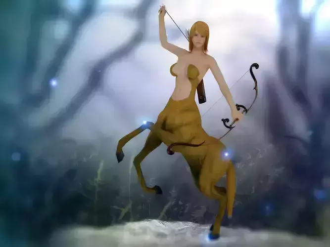 3Dfoin - Female Cantaur Low-poly 3D model