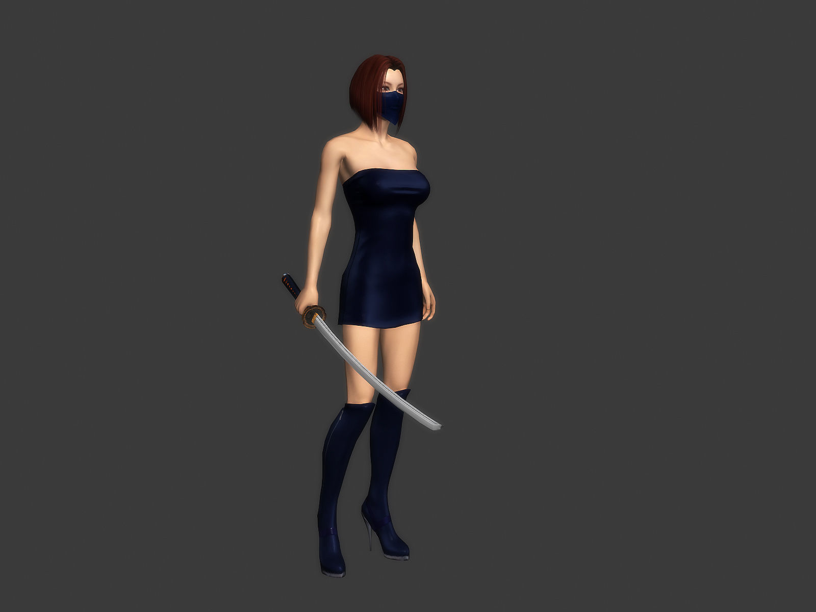 3Dfoin - Female Ninja Low-poly 3D model_3