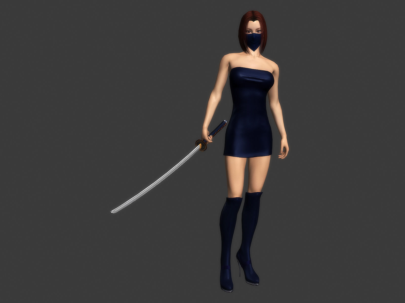 3Dfoin - Female Ninja Low-poly 3D model_6