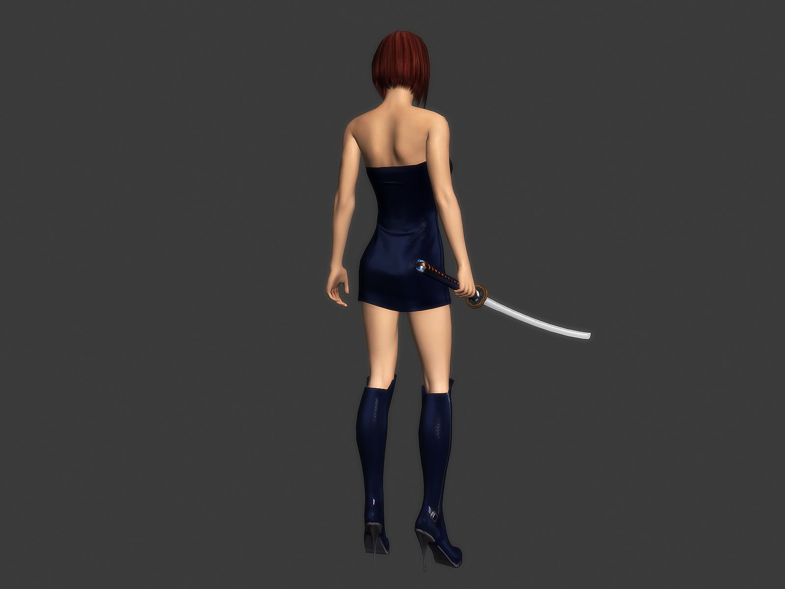 3Dfoin - Female Ninja Low-poly 3D model_7