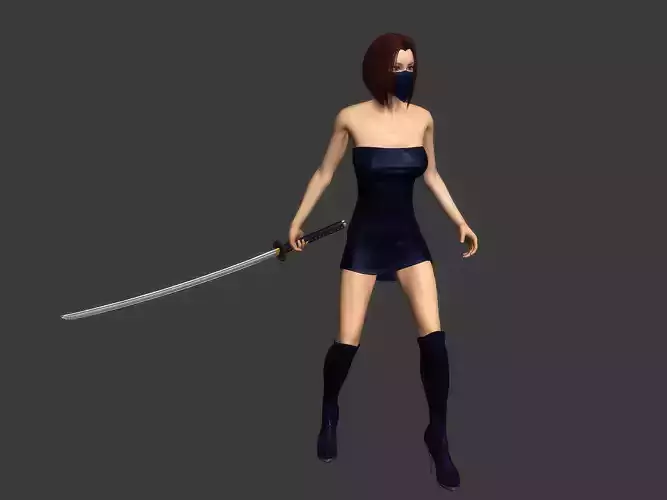 3Dfoin - Female Ninja Low-poly 3D model 3Dfoin - Female Ninja Low-poly 3D model