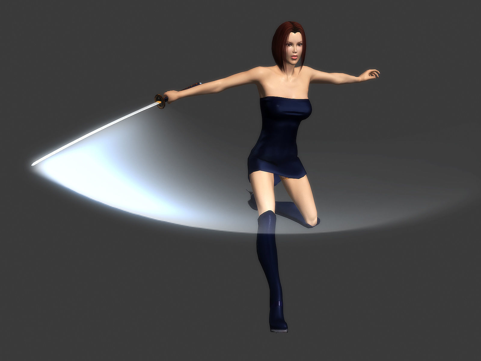 3Dfoin - Female Ninja Low-poly 3D model_5