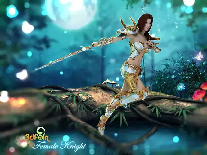 3Dfoin - Female Royal Knight Low-poly 3D model
