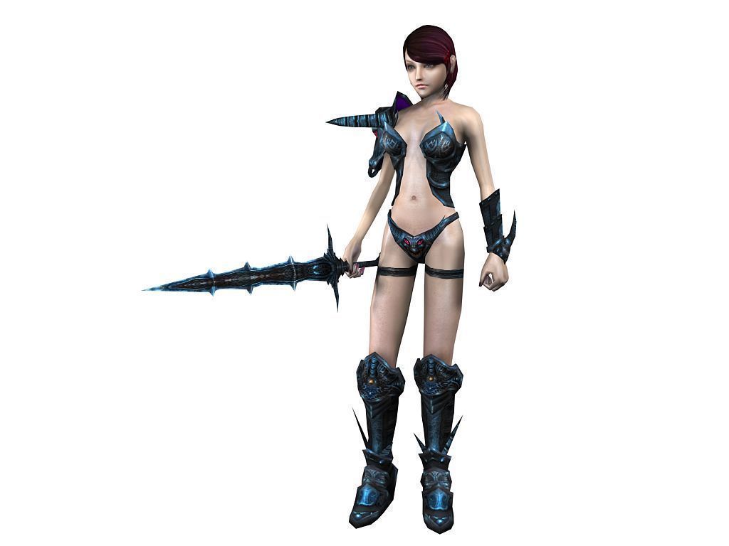 3Dfoin - Female Warrior Low-poly 3D model_12