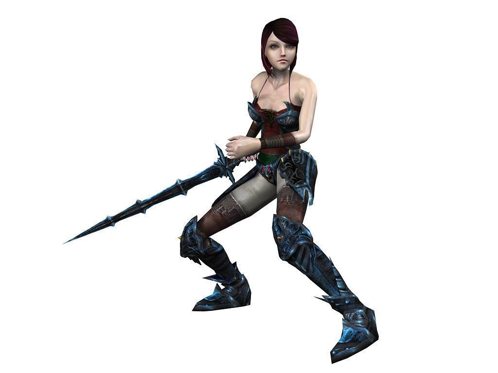 3Dfoin - Female Warrior Low-poly 3D model_11