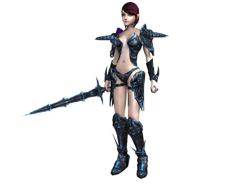 3Dfoin - Female Warrior Low-poly 3D model_2