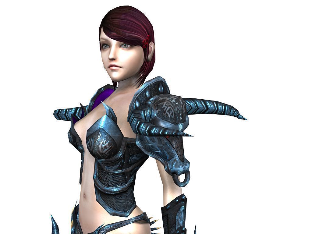 3Dfoin - Female Warrior Low-poly 3D model_6