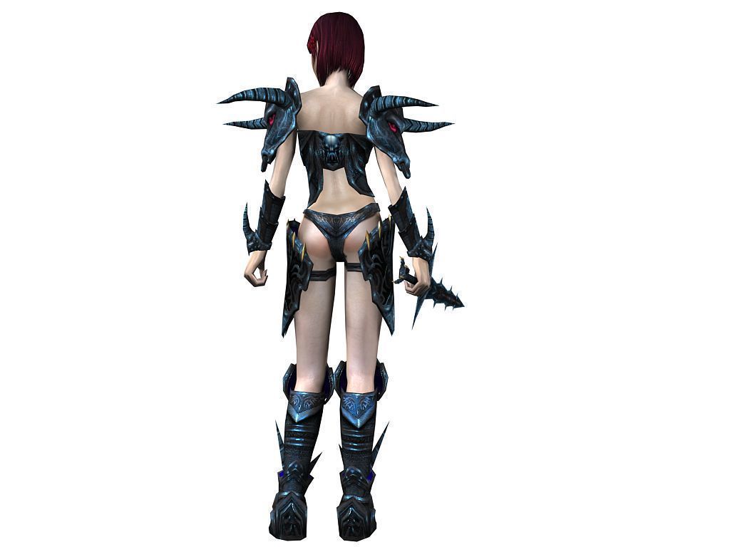 3Dfoin - Female Warrior Low-poly 3D model_4