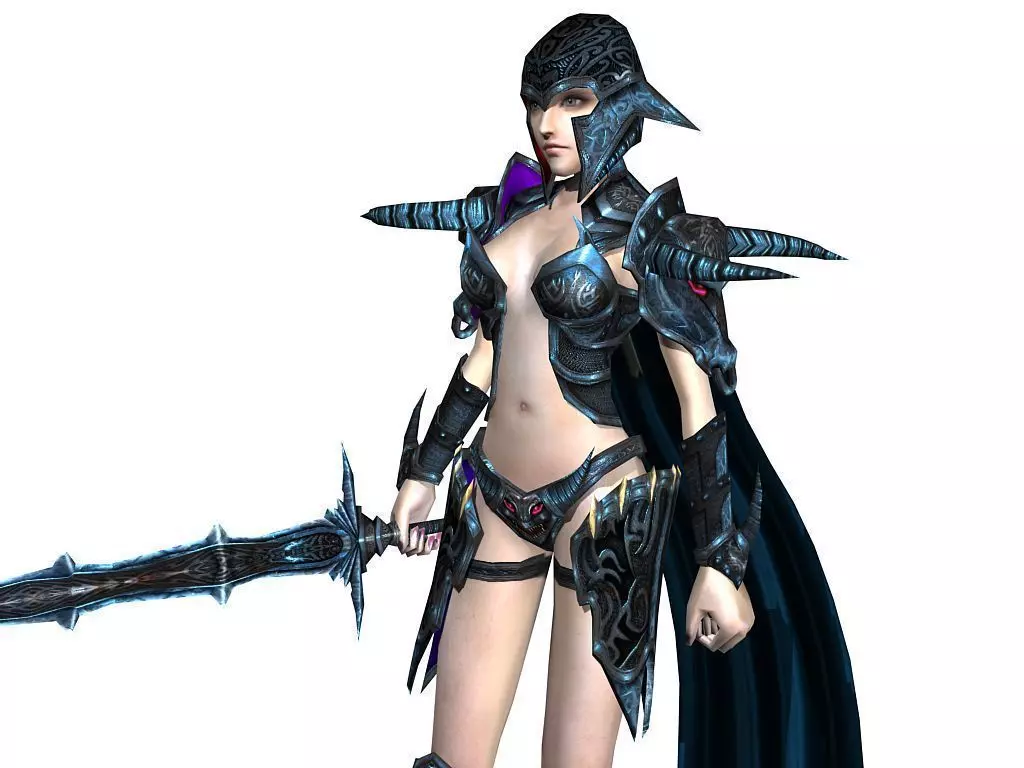 3Dfoin - Female Warrior Low-poly 3D model_0