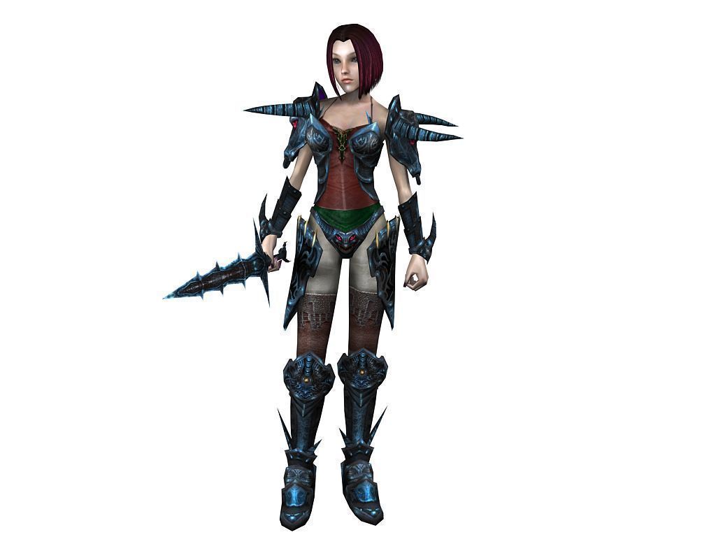 3Dfoin - Female Warrior Low-poly 3D model_10