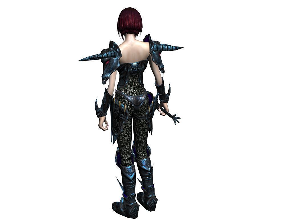 3Dfoin - Female Warrior Low-poly 3D model_8