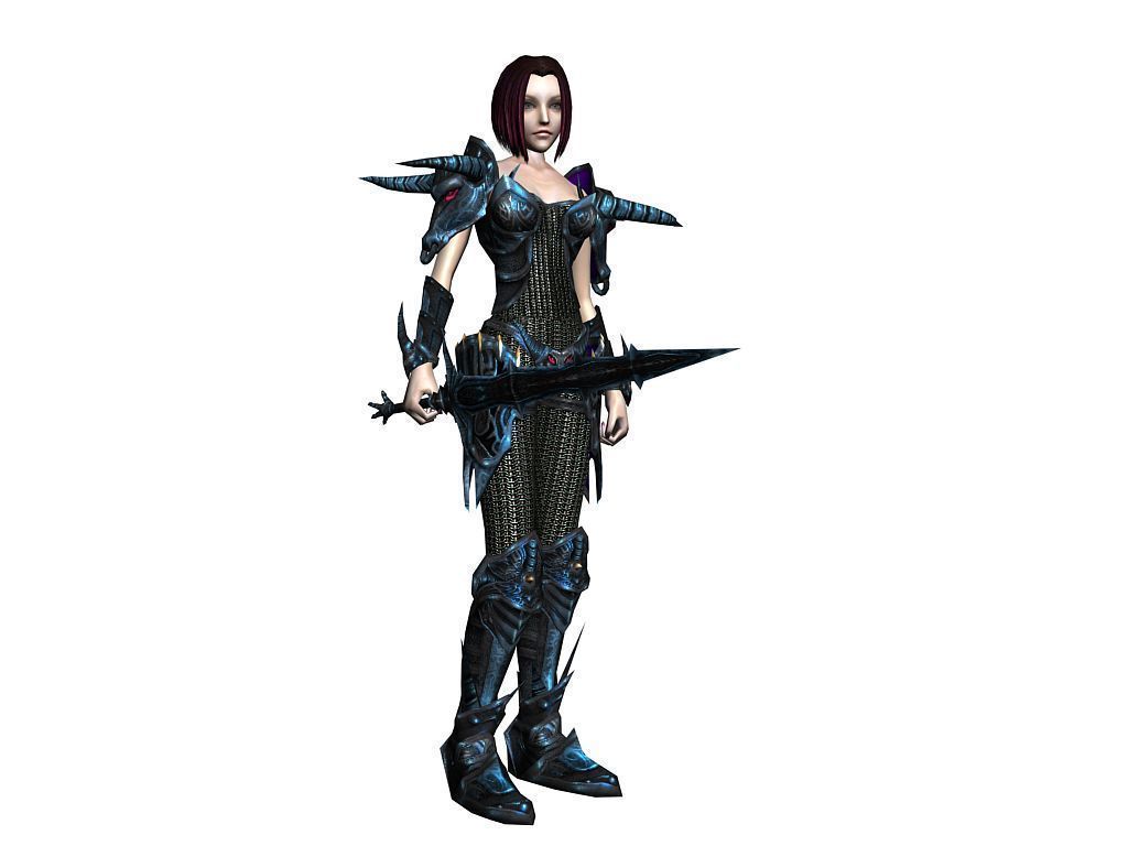 3Dfoin - Female Warrior Low-poly 3D model_7