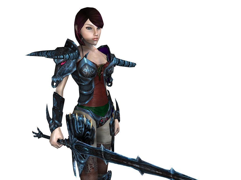 3Dfoin - Female Warrior Low-poly 3D model_9