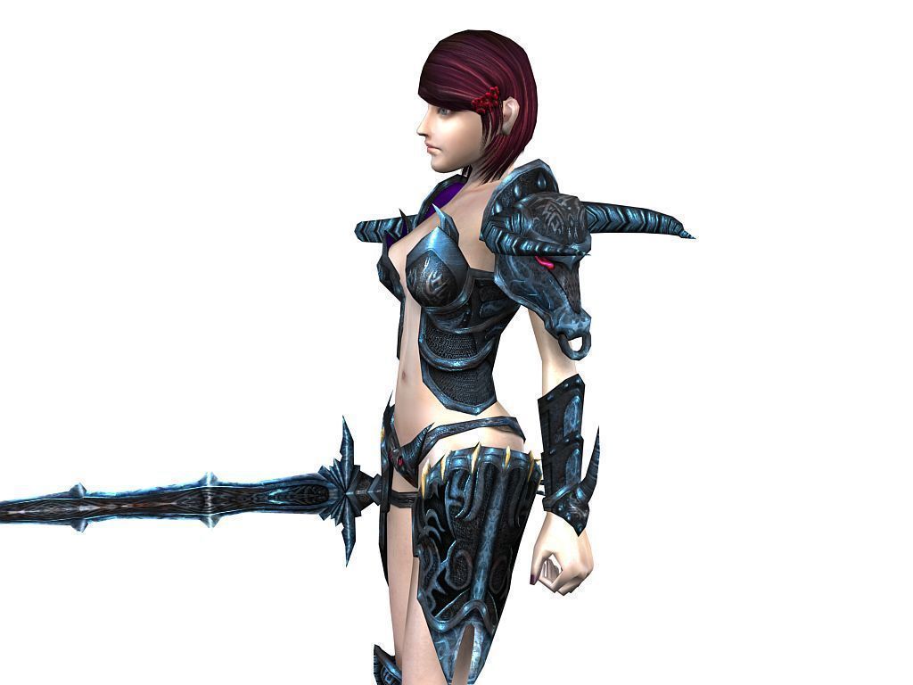 3Dfoin - Female Warrior Low-poly 3D model_5