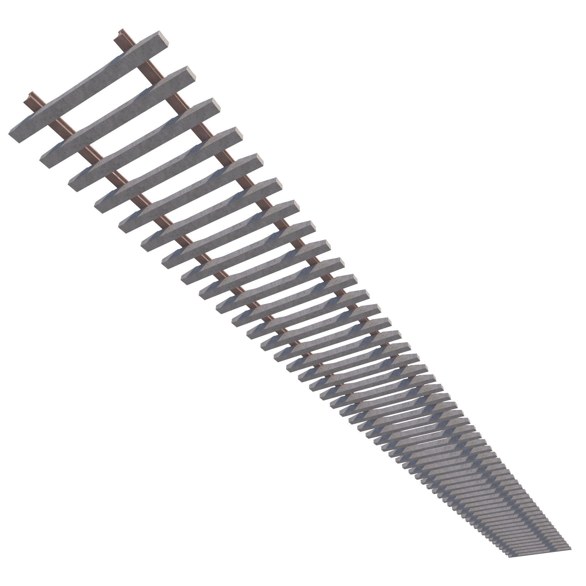 Railway Rails Low-poly 3D model_1