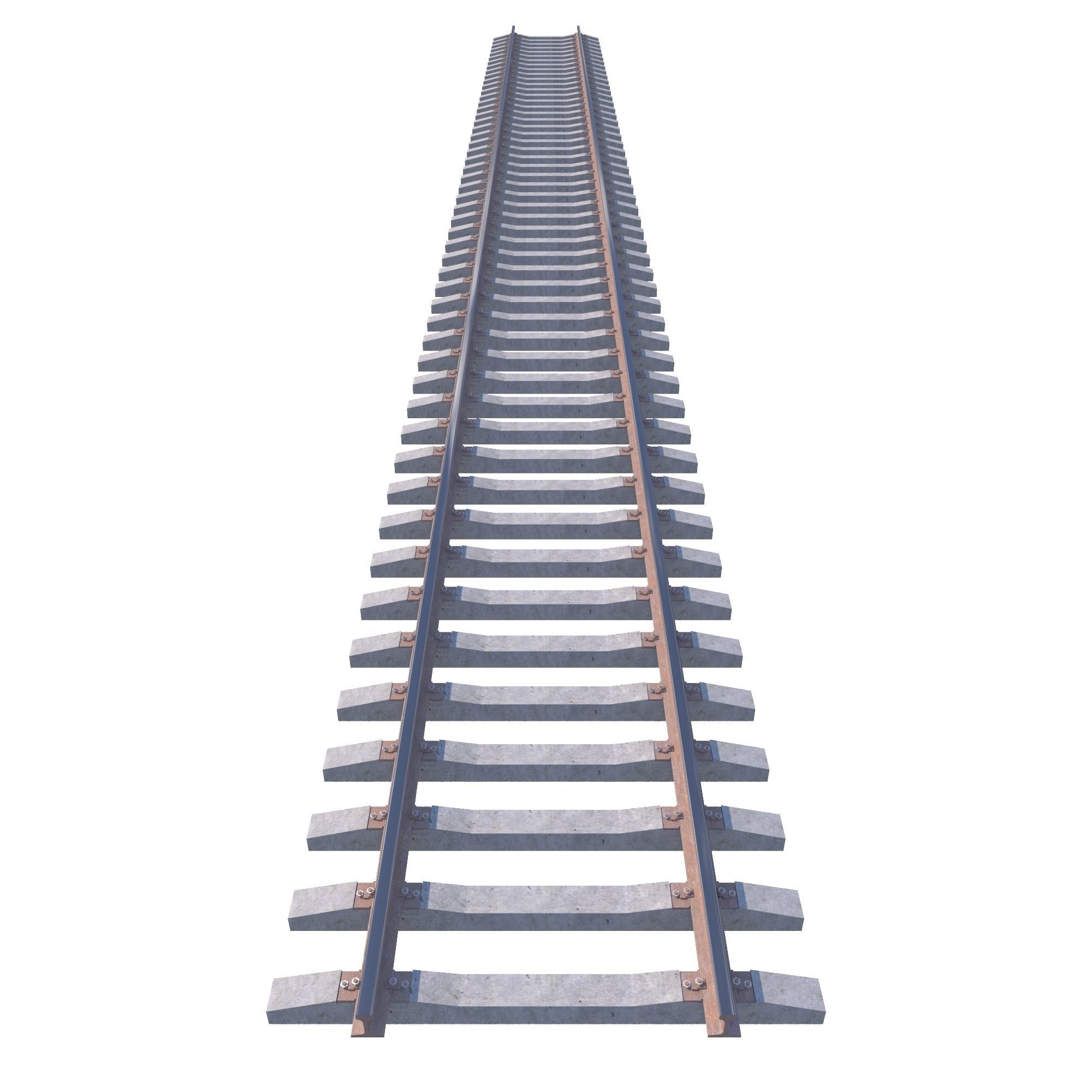 Railway Rails Low-poly 3D model_2