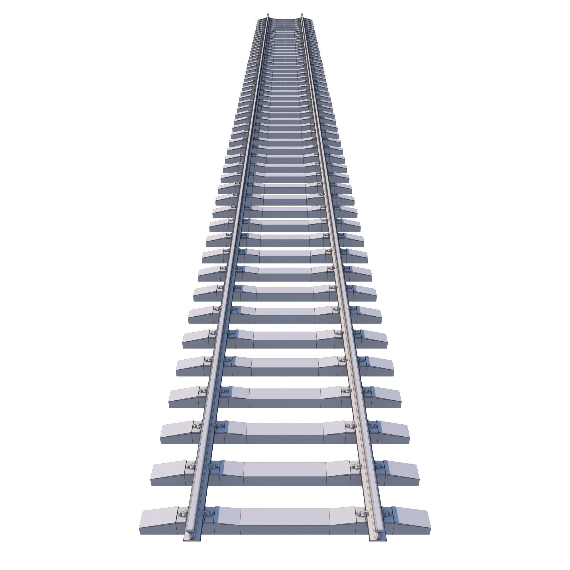 Railway Rails Low-poly 3D model_8