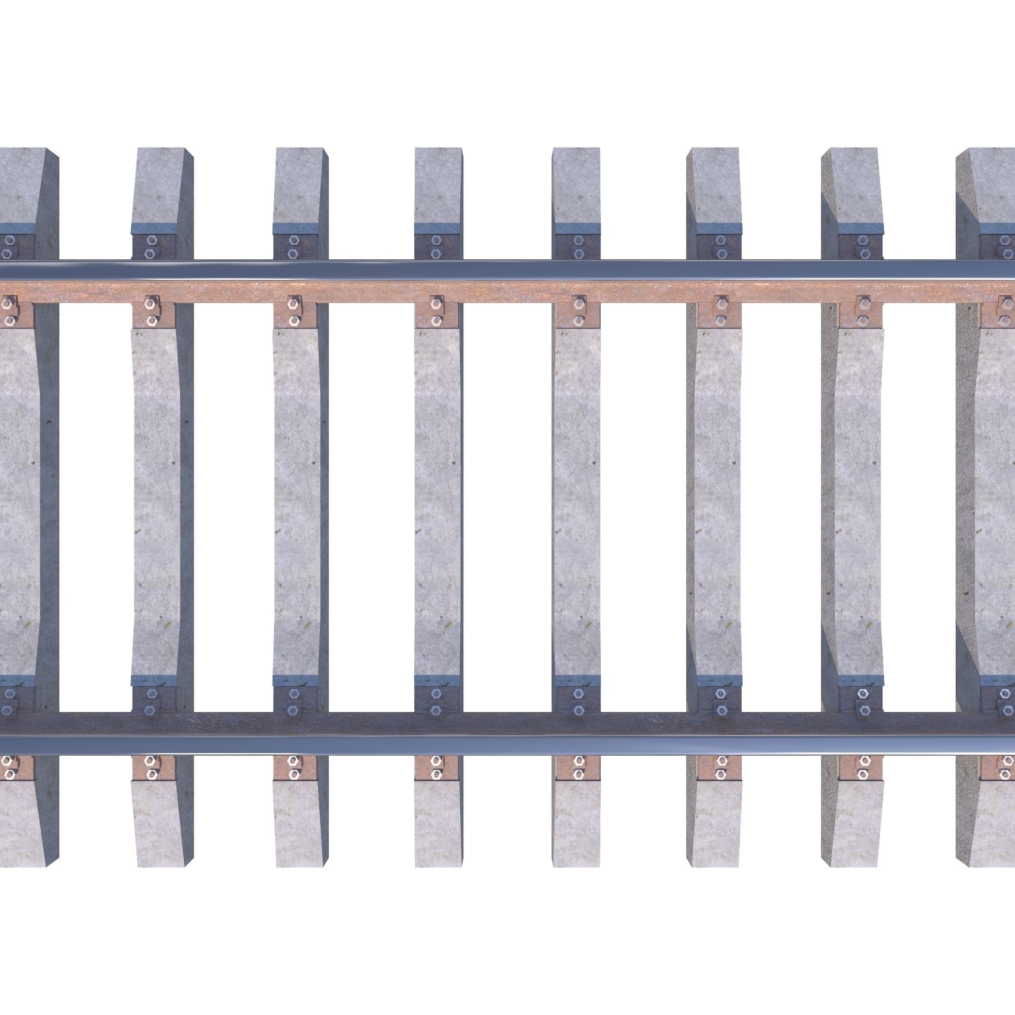 Railway Rails Low-poly 3D model_4