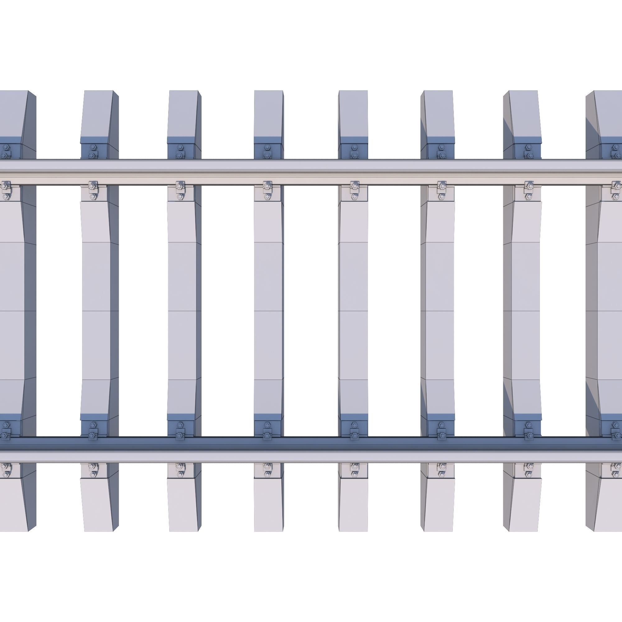 Railway Rails Low-poly 3D model_10